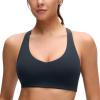 imageCRZ YOGA Butterluxe V Neck Padded Sports Bras for Women  Supportive Racerback Wireless Athletic Yoga Crop TopTrue Navy