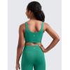 imageCRZ YOGA Girls Butterluxe Longline Sports Bra  Yoga Athletic Casual Tops Scoop Neck U Back Padded Kids TeenCascadia Green