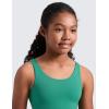 imageCRZ YOGA Girls Butterluxe Longline Sports Bra  Yoga Athletic Casual Tops Scoop Neck U Back Padded Kids TeenCascadia Green