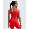 imageCRZ YOGA Girls Butterluxe Longline Sports Bra  Yoga Athletic Casual Tops Scoop Neck U Back Padded Kids TeenDeep Red