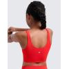 imageCRZ YOGA Girls Butterluxe Longline Sports Bra  Yoga Athletic Casual Tops Scoop Neck U Back Padded Kids TeenDeep Red