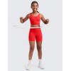 imageCRZ YOGA Girls Butterluxe Longline Sports Bra  Yoga Athletic Casual Tops Scoop Neck U Back Padded Kids TeenDeep Red