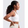 imageCRZ YOGA Girls Butterluxe Longline Sports Bra  Yoga Athletic Casual Tops Scoop Neck U Back Padded Kids TeenWhite
