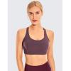 imageCRZ YOGA Naked Feeling Strappy Padded Sports Bras for Women  Fitness Workout Top Criss Cross Back Yoga CamiArctic Plum
