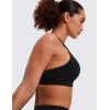 imageCRZ YOGA Naked Feeling Strappy Padded Sports Bras for Women  Fitness Workout Top Criss Cross Back Yoga CamiBlack