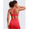 imageCRZ YOGA Naked Feeling Strappy Padded Sports Bras for Women  Fitness Workout Top Criss Cross Back Yoga CamiCrimson