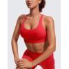 imageCRZ YOGA Naked Feeling Strappy Padded Sports Bras for Women  Fitness Workout Top Criss Cross Back Yoga CamiCrimson