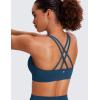 imageCRZ YOGA Naked Feeling Strappy Padded Sports Bras for Women  Fitness Workout Top Criss Cross Back Yoga CamiFrench Navy
