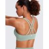 imageCRZ YOGA Naked Feeling Strappy Padded Sports Bras for Women  Fitness Workout Top Criss Cross Back Yoga CamiGreen Palm Court
