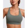 imageCRZ YOGA Naked Feeling Strappy Padded Sports Bras for Women  Fitness Workout Top Criss Cross Back Yoga CamiGrey Sage