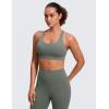 imageCRZ YOGA Naked Feeling Strappy Padded Sports Bras for Women  Fitness Workout Top Criss Cross Back Yoga CamiGrey Sage