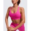 imageCRZ YOGA Naked Feeling Strappy Padded Sports Bras for Women  Fitness Workout Top Criss Cross Back Yoga CamiHibiscus Purple