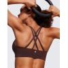 imageCRZ YOGA Naked Feeling Strappy Padded Sports Bras for Women  Fitness Workout Top Criss Cross Back Yoga CamiHot Fudge Brown