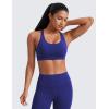 imageCRZ YOGA Naked Feeling Strappy Padded Sports Bras for Women  Fitness Workout Top Criss Cross Back Yoga CamiLarkspur Blue