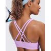 imageCRZ YOGA Naked Feeling Strappy Padded Sports Bras for Women  Fitness Workout Top Criss Cross Back Yoga CamiLilac