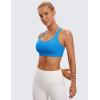 imageCRZ YOGA Naked Feeling Strappy Padded Sports Bras for Women  Fitness Workout Top Criss Cross Back Yoga CamiMadagascar Blue