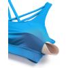 imageCRZ YOGA Naked Feeling Strappy Padded Sports Bras for Women  Fitness Workout Top Criss Cross Back Yoga CamiMadagascar Blue