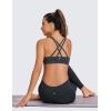 imageCRZ YOGA Naked Feeling Strappy Padded Sports Bras for Women  Fitness Workout Top Criss Cross Back Yoga CamiMelanite