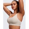 imageCRZ YOGA Naked Feeling Strappy Padded Sports Bras for Women  Fitness Workout Top Criss Cross Back Yoga CamiMojave Tan