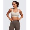 imageCRZ YOGA Naked Feeling Strappy Padded Sports Bras for Women  Fitness Workout Top Criss Cross Back Yoga CamiMojave Tan