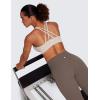 imageCRZ YOGA Naked Feeling Strappy Padded Sports Bras for Women  Fitness Workout Top Criss Cross Back Yoga CamiMojave Tan