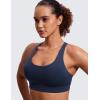 imageCRZ YOGA Naked Feeling Strappy Padded Sports Bras for Women  Fitness Workout Top Criss Cross Back Yoga CamiNavy