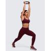 imageCRZ YOGA Naked Feeling Strappy Padded Sports Bras for Women  Fitness Workout Top Criss Cross Back Yoga CamiRed Merlot