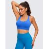 imageCRZ YOGA Naked Feeling Strappy Padded Sports Bras for Women  Fitness Workout Top Criss Cross Back Yoga CamiSparkle Blue