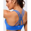 imageCRZ YOGA Naked Feeling Strappy Padded Sports Bras for Women  Fitness Workout Top Criss Cross Back Yoga CamiSparkle Blue
