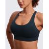 imageCRZ YOGA Naked Feeling Strappy Padded Sports Bras for Women  Fitness Workout Top Criss Cross Back Yoga CamiTrue Navy