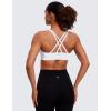 imageCRZ YOGA Naked Feeling Strappy Padded Sports Bras for Women  Fitness Workout Top Criss Cross Back Yoga CamiWhite
