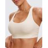 imageCRZ YOGA Naked Feeling Strappy Padded Sports Bras for Women  Fitness Workout Top Criss Cross Back Yoga CamiWhite Apricot