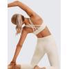 imageCRZ YOGA Naked Feeling Strappy Padded Sports Bras for Women  Fitness Workout Top Criss Cross Back Yoga CamiWhite Apricot
