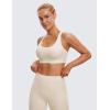 imageCRZ YOGA Naked Feeling Strappy Padded Sports Bras for Women  Fitness Workout Top Criss Cross Back Yoga CamiWhite Apricot