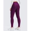 imageCRZ YOGA Womens Fleece Lined Leggings 28  Casual Lounge Workout Yoga Thermal Full Length Pants Winter WarmPlum Magenta