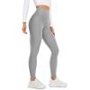 imageCRZ YOGA Womens Fleece Lined Leggings 28  Casual Lounge Workout Yoga Thermal Full Length Pants Winter WarmRhino Grey