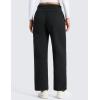 imageCRZ YOGA Cotton Fleece Lined Sweatpants Women 28quot30quot32quot  Straight Leg Casual Lounge Pants with Pockets Winter WarmBlack