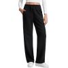 imageCRZ YOGA Cotton Fleece Lined Sweatpants Women 28quot30quot32quot  Straight Leg Casual Lounge Pants with Pockets Winter WarmBlack