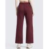 imageCRZ YOGA Cotton Fleece Lined Sweatpants Women 28quot30quot32quot  Straight Leg Casual Lounge Pants with Pockets Winter WarmDark Red