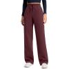 imageCRZ YOGA Cotton Fleece Lined Sweatpants Women 28quot30quot32quot  Straight Leg Casual Lounge Pants with Pockets Winter WarmDark Red