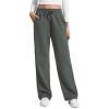 imageCRZ YOGA Cotton Fleece Lined Sweatpants Women 28quot30quot32quot  Straight Leg Casual Lounge Pants with Pockets Winter WarmGrey Sage