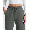 imageCRZ YOGA Cotton Fleece Lined Sweatpants Women 28quot30quot32quot  Straight Leg Casual Lounge Pants with Pockets Winter WarmGrey Sage