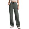 imageCRZ YOGA Cotton Fleece Lined Sweatpants Women 28quot30quot32quot  Straight Leg Casual Lounge Pants with Pockets Winter WarmGrey Sage