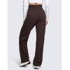 imageCRZ YOGA Cotton Fleece Lined Sweatpants Women 28quot30quot32quot  Straight Leg Casual Lounge Pants with Pockets Winter WarmHot Fudge Brown
