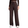 imageCRZ YOGA Cotton Fleece Lined Sweatpants Women 28quot30quot32quot  Straight Leg Casual Lounge Pants with Pockets Winter WarmHot Fudge Brown