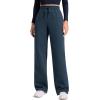 imageCRZ YOGA Cotton Fleece Lined Sweatpants Women 28quot30quot32quot  Straight Leg Casual Lounge Pants with Pockets Winter WarmInk Blue