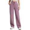 imageCRZ YOGA Cotton Fleece Lined Sweatpants Women 28quot30quot32quot  Straight Leg Casual Lounge Pants with Pockets Winter WarmLight Lavender
