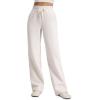 imageCRZ YOGA Cotton Fleece Lined Sweatpants Women 28quot30quot32quot  Straight Leg Casual Lounge Pants with Pockets Winter WarmMilky White Bone