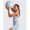imageCRZ YOGA Girls Butterluxe Double Lined Crop High Neck Tank Tops  Dance Yoga Athletic Casual Racerback Tight Kids TeenCambric Blue