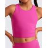 imageCRZ YOGA Girls Butterluxe Double Lined Crop High Neck Tank Tops  Dance Yoga Athletic Casual Racerback Tight Kids TeenHibiscus Purple